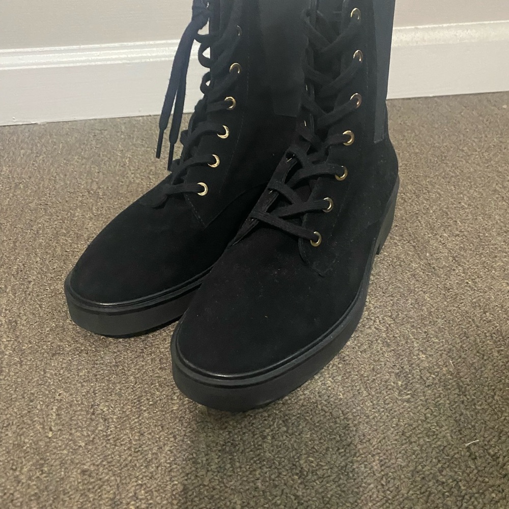 Stuart Weitzman Henley Suede Combat Boots